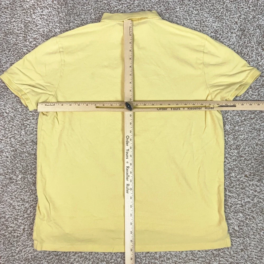 Polo Ralph Lauren Polo Shirt Mens XL Yellow Custom Slim Fit Cotton Pony Logo Top